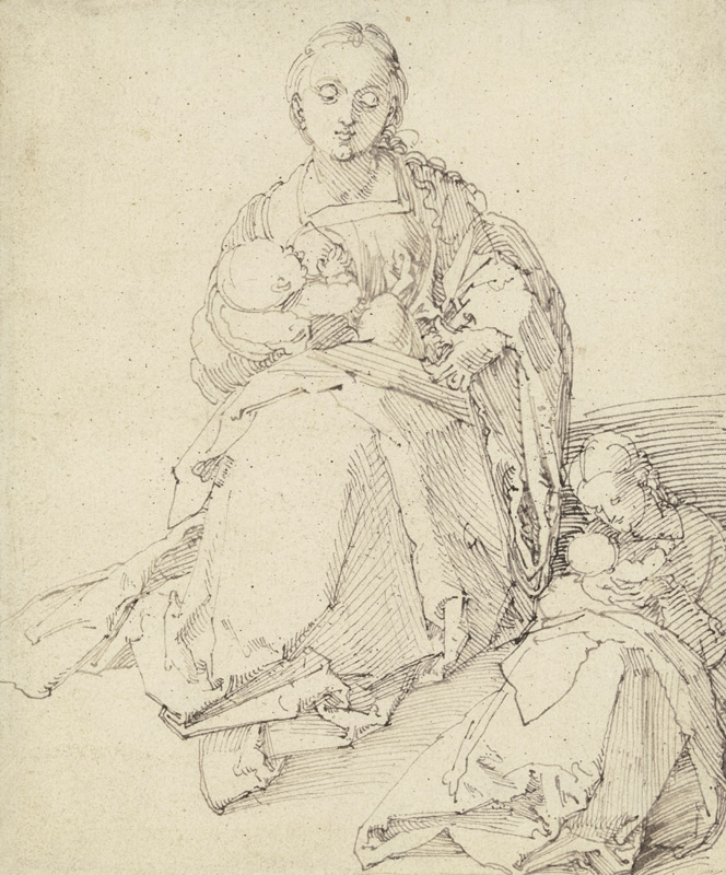 Zwei Studien zu einer Maria mit Kind von Albrecht Dürer