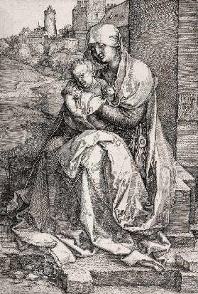 Maria mit dem Kind an der Mauer