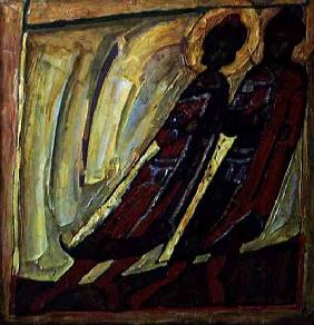 St. Boris and St. Gleb, 1989 (mixed media on canvas) 