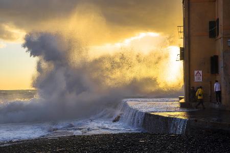 Sea Storm in Genoa
