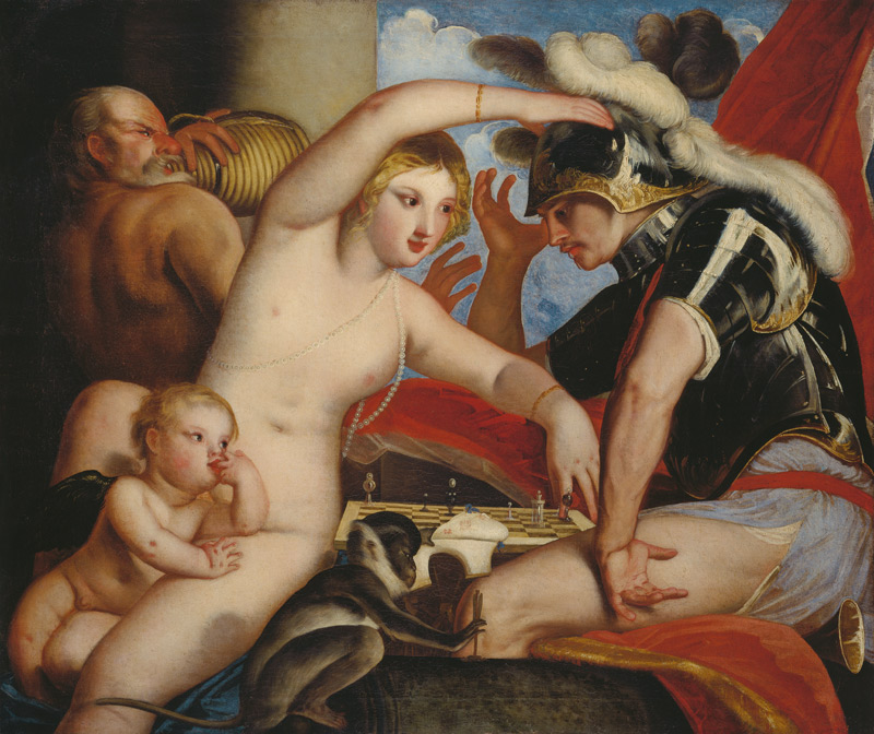 Mars und Venus beim Schachspiel von Alessandro Varotari