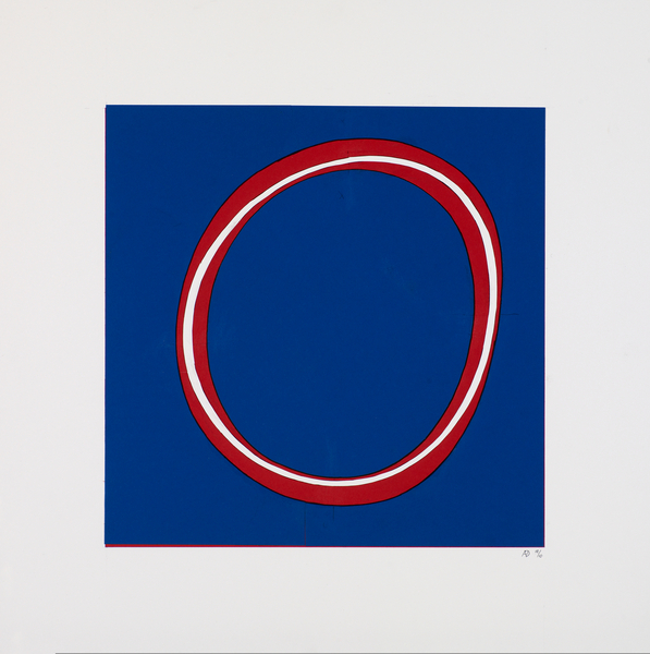 Red Circle on Blue von Alex Dunn