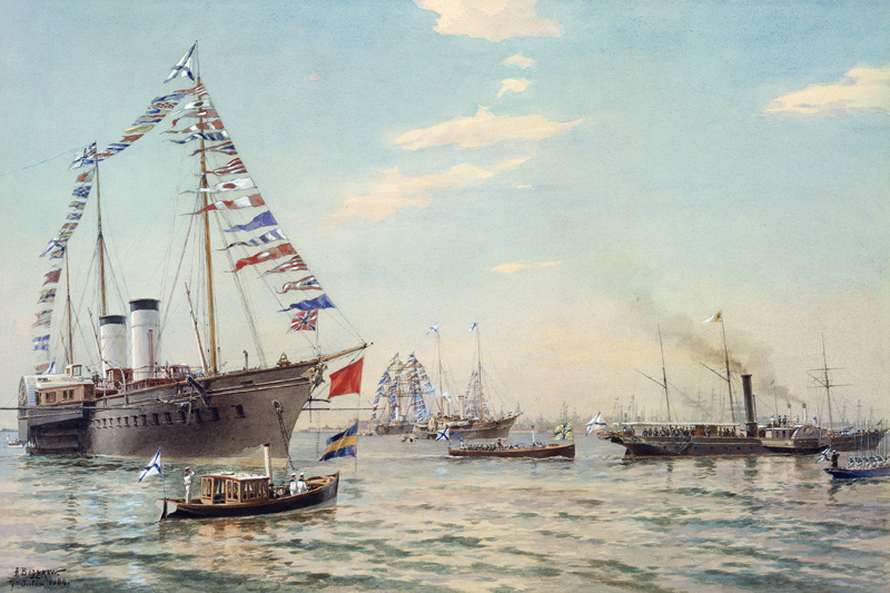 Deutscher Kaiser Wilhelm II. besucht Kronstadt im Juli 1888 von Alexander Karlovich Beggrow