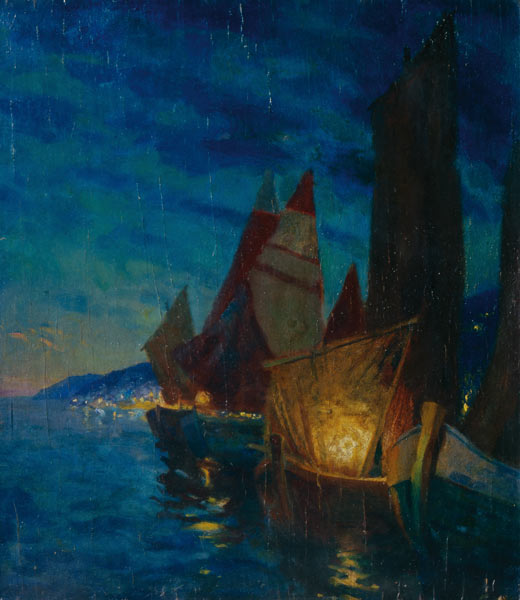 Die Segel in der Nacht von Alexander Fjodorowitsch Gausch