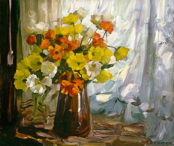 Mohn in brauner Vase von Alexander Koester