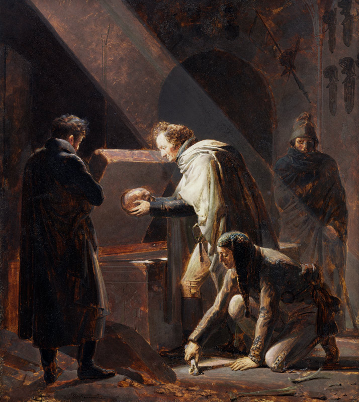 Dominique Vivant Denon (1747-1825) Replacing the bones of Le Cid in his Tomb von Alexandre Evariste Fragonard