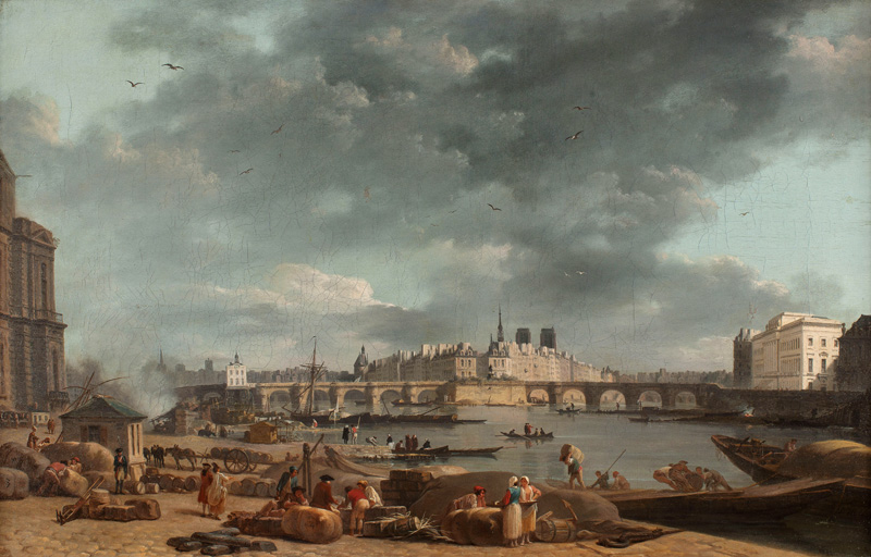 View of the tip of the Ile de la cite from the port Saint Nicolas in Paris von Alexandre Jean Noel