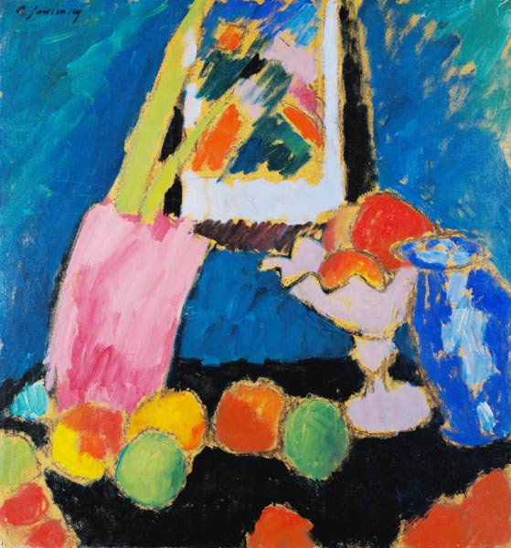 Apfelstillleben mit violetter Schale von Alexej von Jawlensky