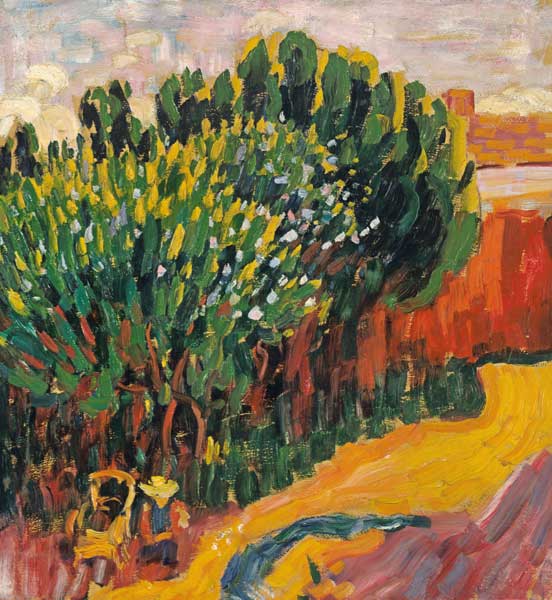 Landschaft aus Caranteque mit Frau. von Alexej von Jawlensky