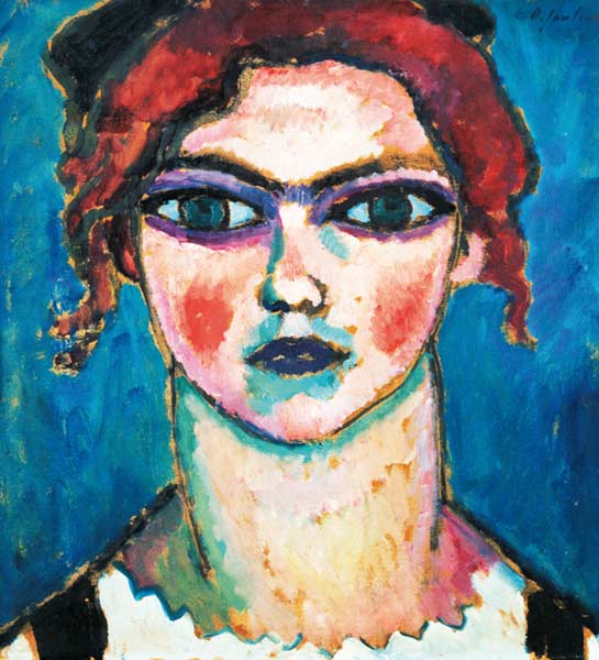 Junges Mädchen mit grünen Augen von Alexej von Jawlensky
