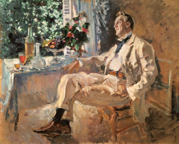 Bildnis des Sängers Fjodor Schaljapin von Alexejew. Konstantin Korovin