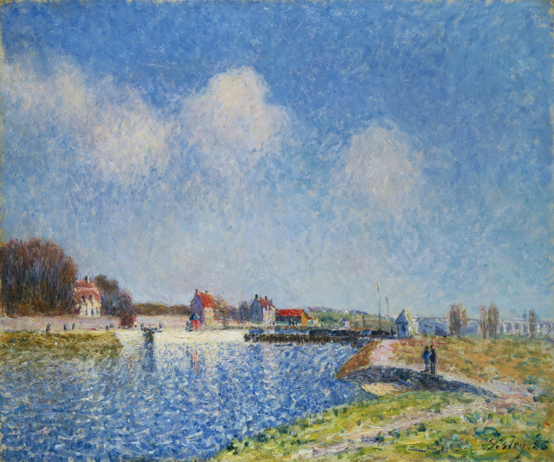 Die Schleuse von Saintes Mammes von Alfred Sisley