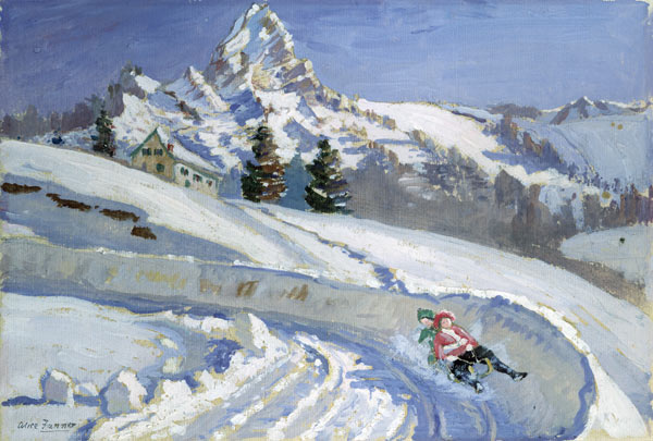 Tobogganing near the Matterhorn von Alice Taite Fanner
