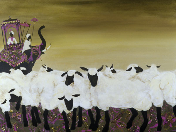 Exchange Students (acrylic & oil on canvas)  von Alix  Soubiran-Hall