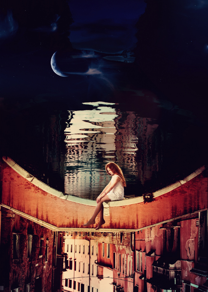 Venice in wonderland. Girl on a bridge von Alla Simacheva