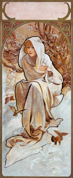 Jahreszeiten: Winter. 1897. (Variante C). von Alphonse Mucha
