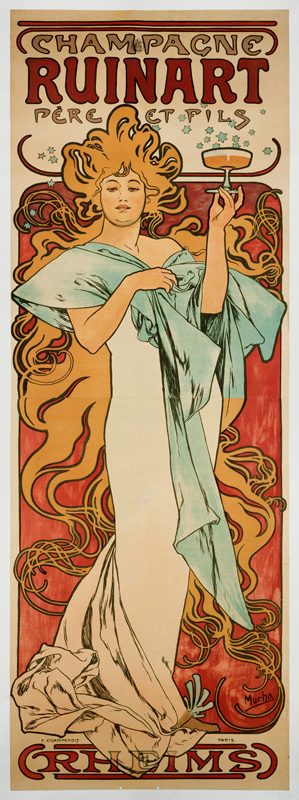 Werbeplakat für Champagne Ruinart von Alphonse Mucha