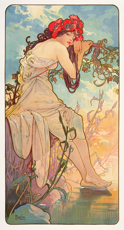 Jahreszeiten: Sommer von Alphonse Mucha