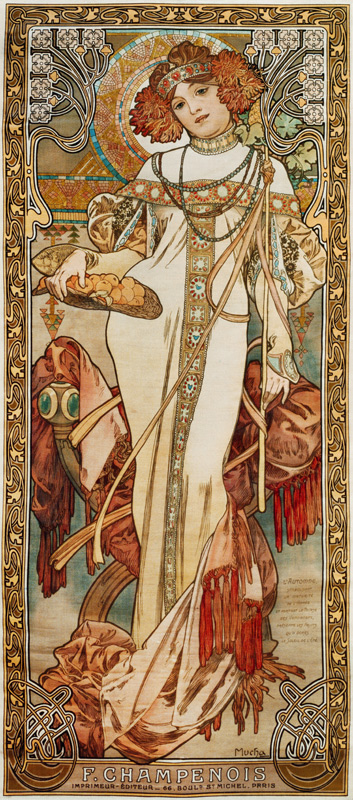 L''Automne (Der Herbst),Plakat.   von Alphonse Mucha