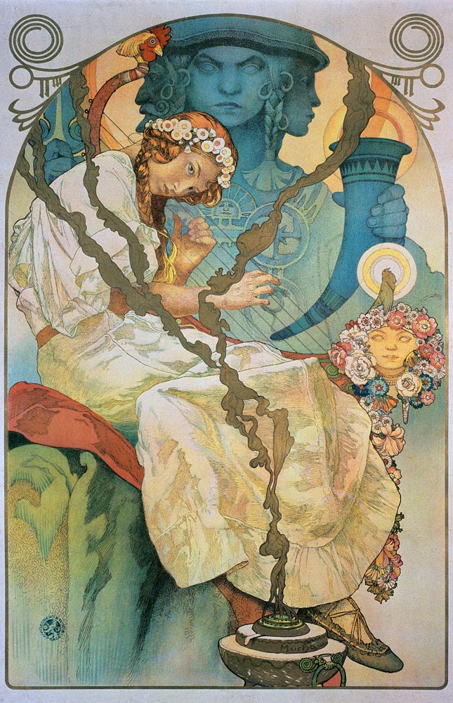 Plakat für die Ausstellung Das slawische Epos von Alphonse Mucha