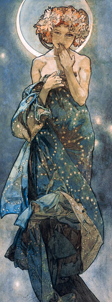 Sterne: Der Mond. von Alphonse Mucha