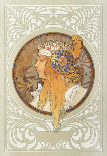Tetes Byzantines: Blonde von Alphonse Mucha