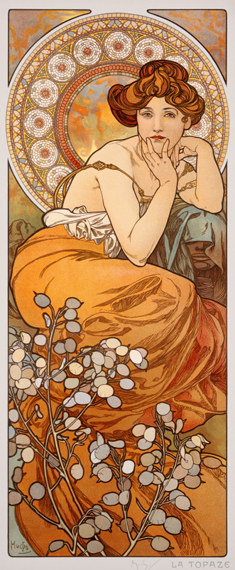 “Topas”, Aus dem Zyklus “Die Edelsteine”. von Alphonse Mucha