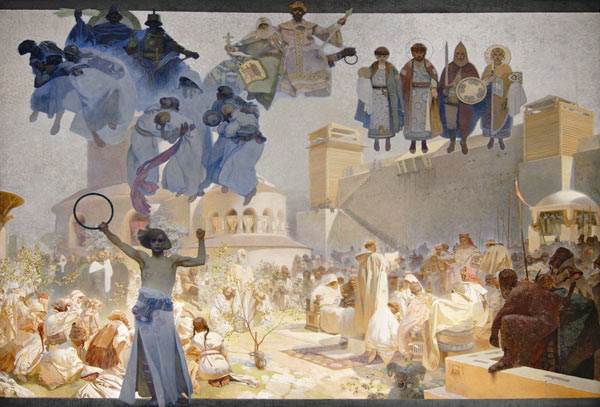 Das slawische Epos: Die Einführung der slawischen Lithurgie in Mähren von Alphonse Mucha