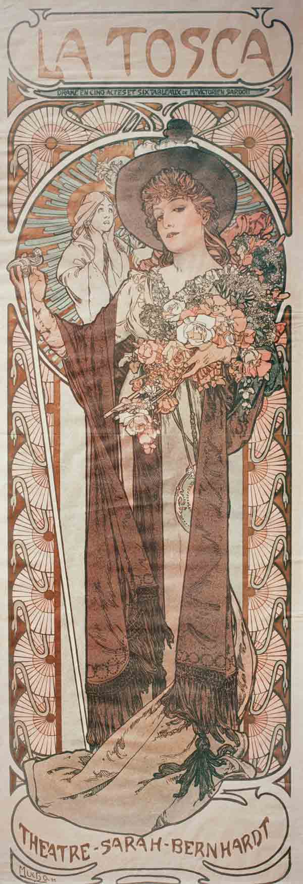 Sardou, Victorien  Dramatiker  1831-1908 Werke: La Tosca (1887).  ''La Tosca / Theâtre Sarah Bernhar von Alphonse Mucha