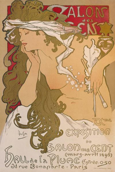 Plakat für die XV. Ausstellung des Salon des Cent 1896.