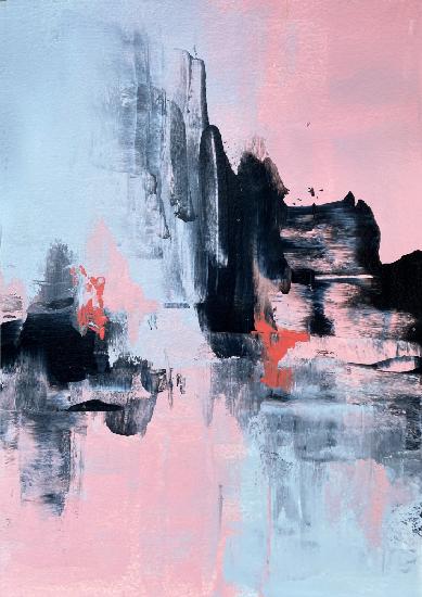 Pink and Grey Abstract 1