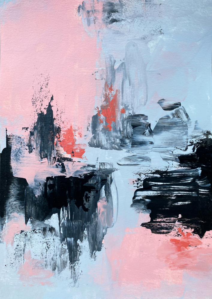 Pink and Grey Abstract 2 von Alyson Storms