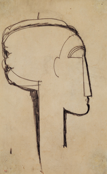 Kopf im Profil  von Amedeo Modigliani