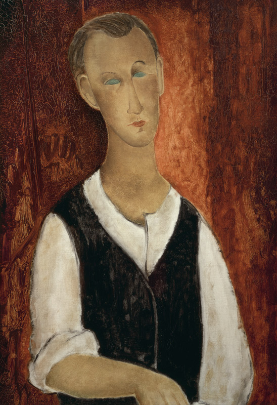 Young Man with a Black Waistcoat von Amedeo Modigliani
