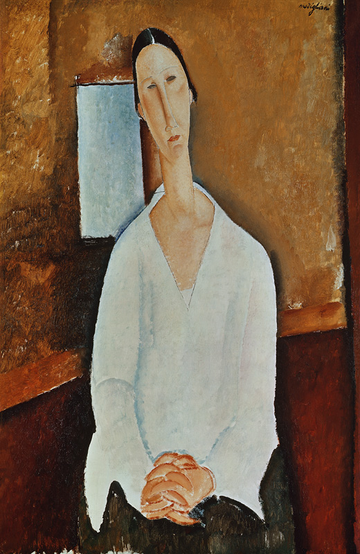 Madame Zborowska with Clasped Hands von Amedeo Modigliani