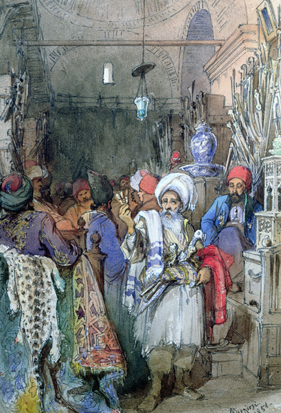 Vendors in the Covered Bazaar, Istanbul von Amadeo Preziosi