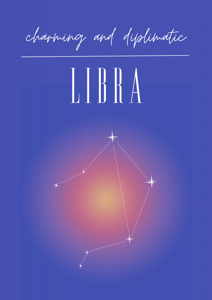 Libra Zodiac Print Art von Amélie