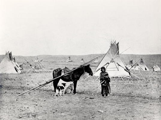 Comanche Indian (b/w photo) von American Photographer, (19th century)