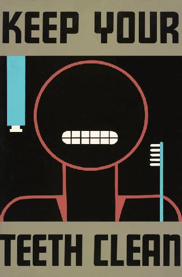 Vintage ?Keep Your Teeth Clean? Poster