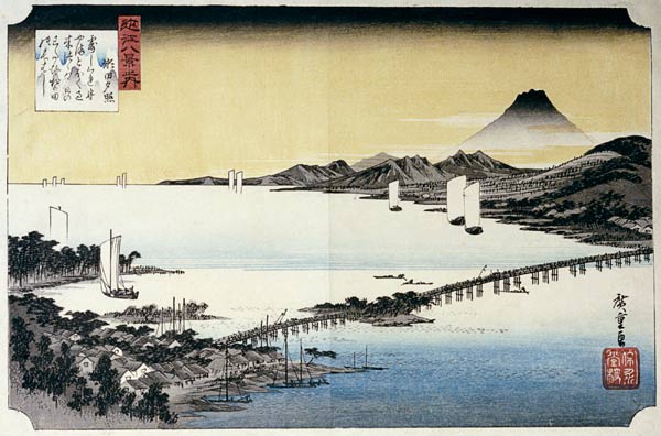 Evening Glow At Seta von Ando oder Utagawa Hiroshige