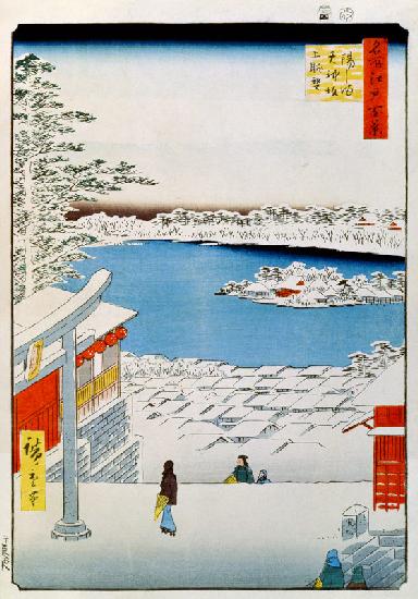 Blick auf den Yushima Tenjin Schrein (Einhundert Ansichten von Edo)