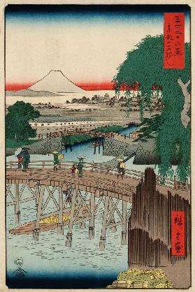 Ichikobu-Brücke (Aus der Serie "Sechsunddreißig Fuji-Ansichten")