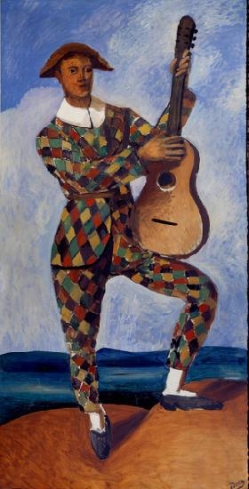 Harlequin with the guitar