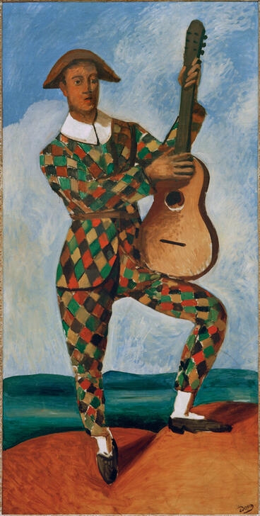 Harlequin with guitar von Andre Derain