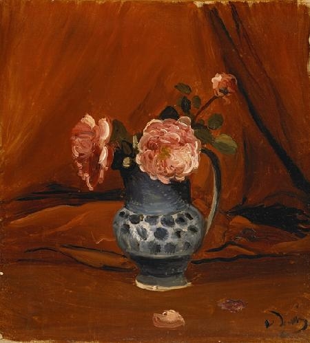 Roses in a Blue Jug