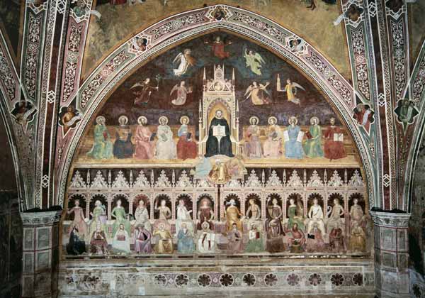 The Triumph of Catholic Doctrine, personified in St. Thomas Aquinas, from the Spanish Chapel von Andrea  di Bonaiuto