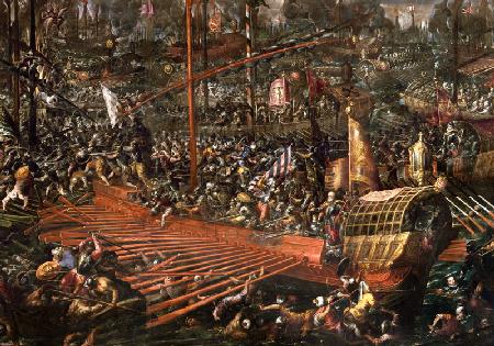 Die Seeschlacht von Lepanto am 7. Oktober 1571 (Detail)