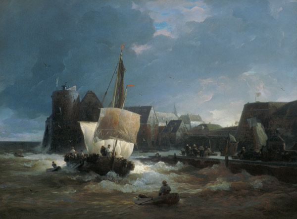 Hafeneinfahrt bei Enkhuyzen von Andreas Achenbach