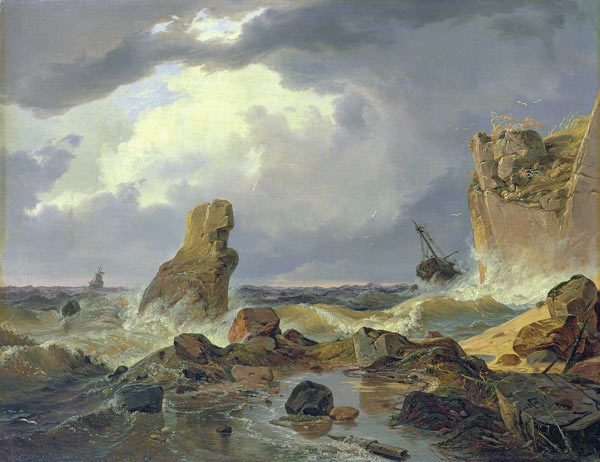 Surf on a Rocky Coast von Andreas Achenbach