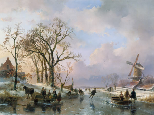 Skating in Holland von Andreas Schelfhout